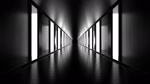 Loop Road Between White Lighted Walls