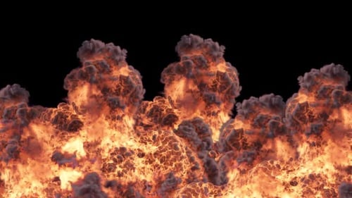 Realistic Fire and Smoke Explosion Animated Element