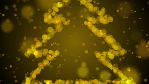 Sparkling Golden Christmas Tree Particle Animation