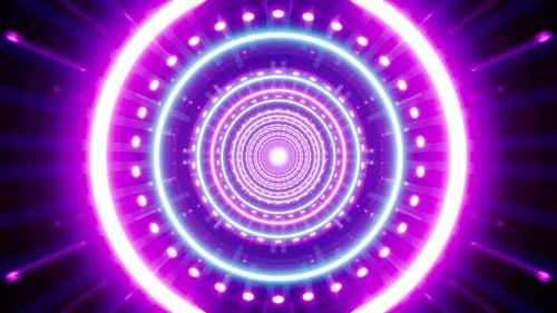 Flashing Circle Neon Light Vj Tunnel