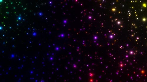Colorful Abstract Glittering Particles Motion Background