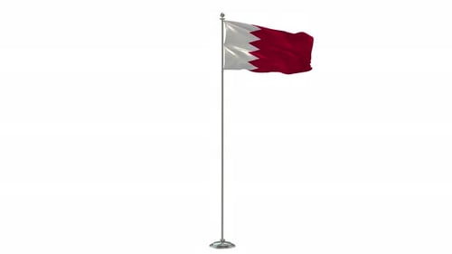 Bahrain Flag Waving Animation on White Background
