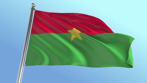 Realistic Burkina Faso Flag Waving Animation