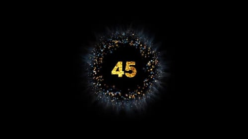 Golden Glitter Countdown with Particle Burst for New Year's