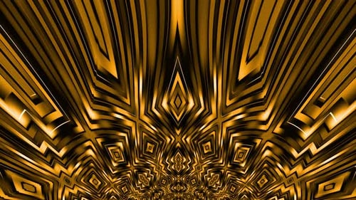Abstract Golden Geometric Radiating Pattern Background Loop