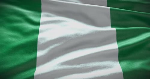 Realistic Waving Nigerian Flag Seamless Loop Animation