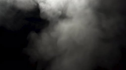 Real White Steam From a Humidifier on an Isolated Black Background