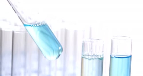 Bright Blue Liquid in Science Test Tube