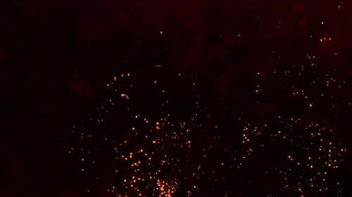 Golden Fire Sparks Rising Abstract Background Loop