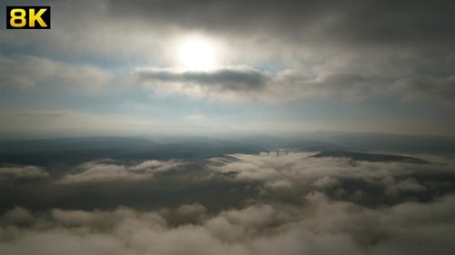 Aerial View of Cloudscape and Landscape