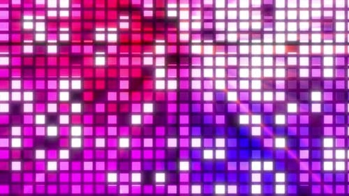 Glowing randomly Blinking Disco cube Wall background, disco party animation music background, Glitt