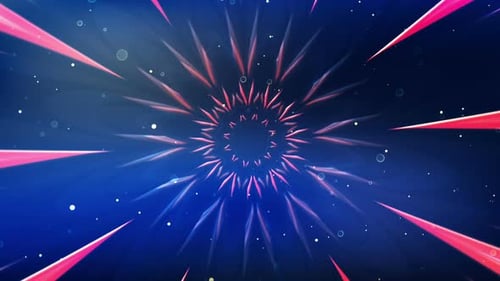 Abstract Glowing Petal Tunnel Animation