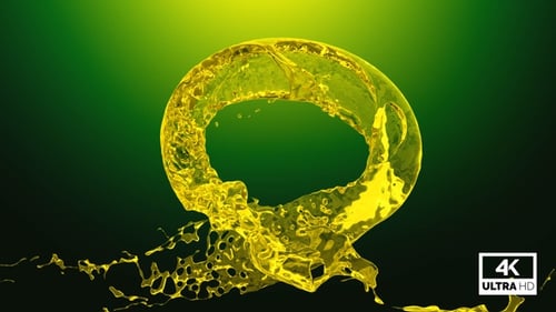 Dynamic Golden Liquid Circular Splash Transition
