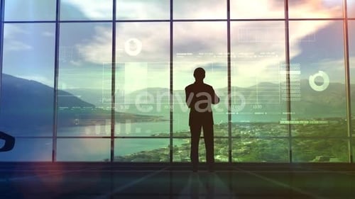 Futuristic Corporate Data Analytics HUD Display