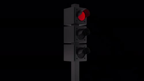 Animated 3D Traffic Light Changing Colors