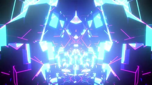 Dynamic Neon Geometric Tunnel VJ Loop Background