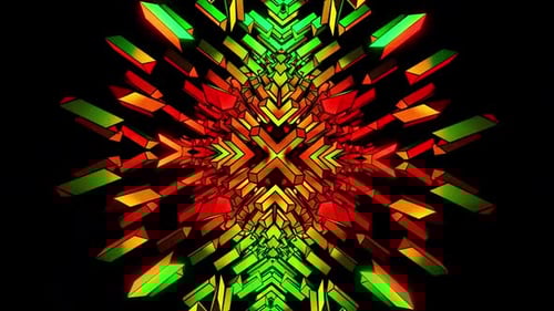 Vj Loop Green And Yellow Kaleidoscope Equalizer For Music HD