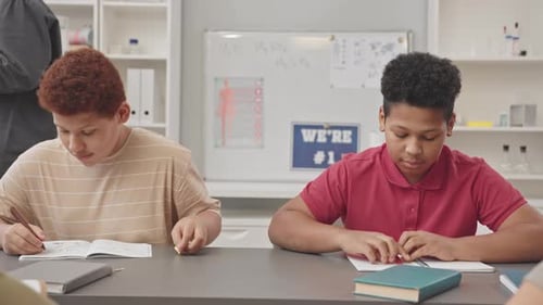 School Boys Cheating during Exam
