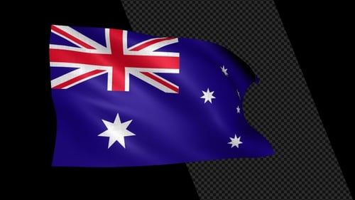 Realistic Australian Flag Waving Animation