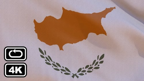 Realistic Waving Flag of Cyprus Loop Animation