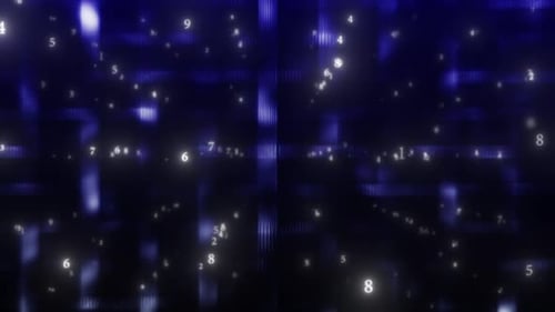 Weiße Zahlen auf blauem Hintergrund.