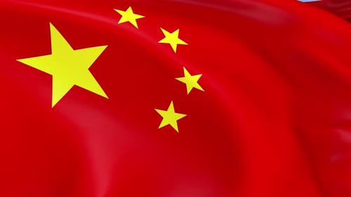 Realistic Waving Chinese Flag Seamless Loop