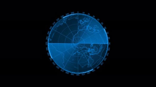 New radar HUD animated on black background