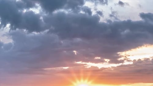 Dramatic Clouds Time Lapse at Sunrise or Sunset