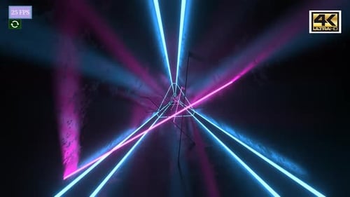 Futuristic Neon Light Tunnel Journey