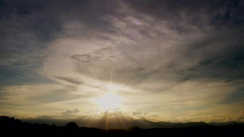 Dramatic Tropical Monsoon Storm Cloud Over the Mountain 03