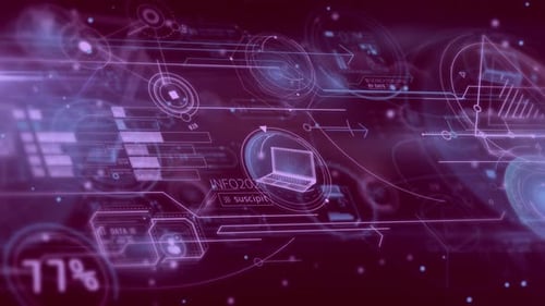 Futuristic Holographic HUD Digital Data Interface