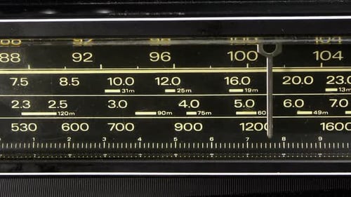 Vintage Radio Dial Tunes Across Frequencies