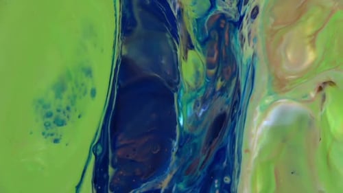 Abstract Liquid Art with Swirling Paints