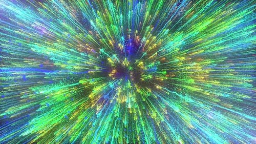 Abstract Colorful Light Streaks Warp Speed Background