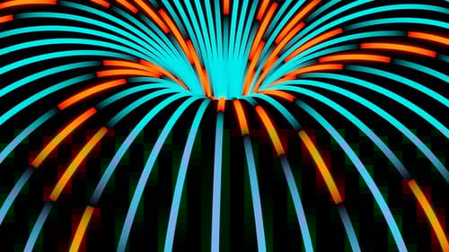 Abstract Flower Orange and Blue Led Neon Vj Loop Animation