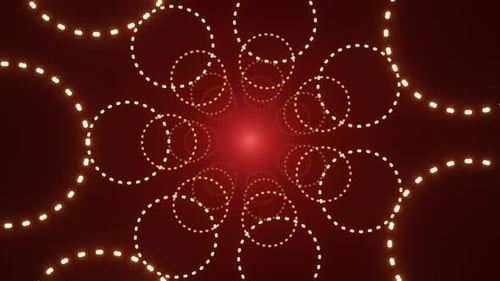 Abstract Glowing Lines Geometric Network Tunnel Animation