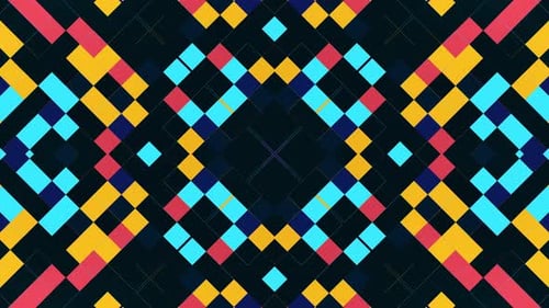 High Contrast Color Blocking Pattern Moving In A Seamless Loop