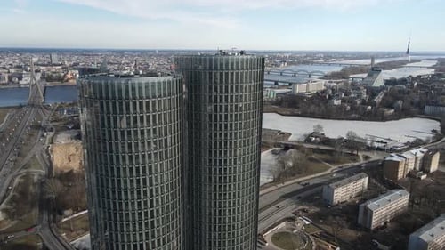 High buildings aerial view