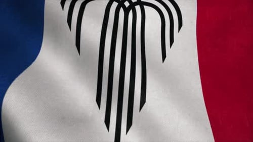 Animated Kansas City Missouri Flag with Emblem Waving Loop