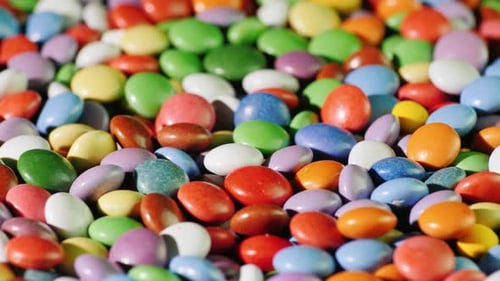 Colorful Candy, Bright Background of Round Candies in the Glaze