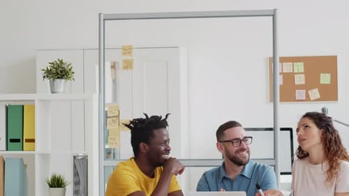 Team Brainstorming in Modern Office Workplace