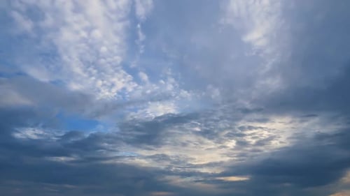 Time Lapse of Puffy Clouds in Blue Sky