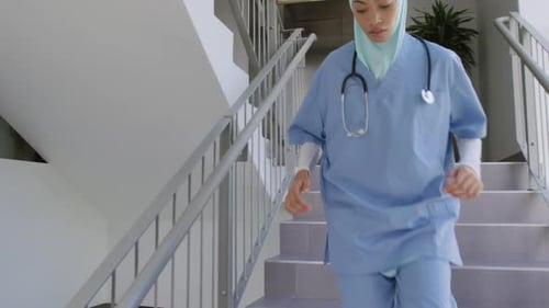 Medical professional working at a hospital