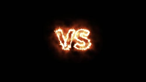 VS versus Text-Feuereffekt-Animation