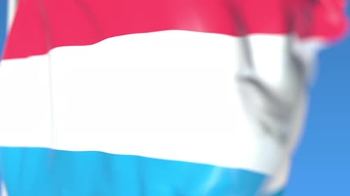 Realistic Waving Flag of Luxembourg Motion Graphic Loop