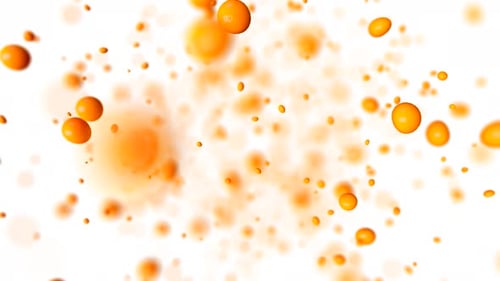 Explosion von Orangensaft in Zeitlupe auf isoliertem weißem Hintergrund
