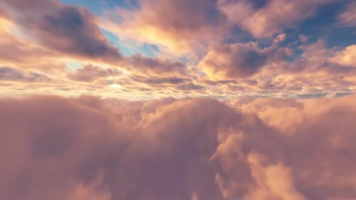 Durch Wolken fliegen Sonnenuntergang 01 HD