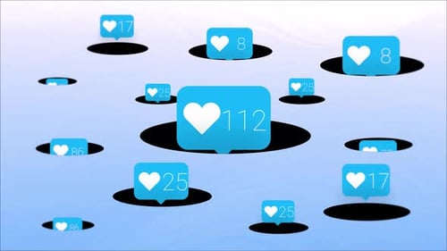 Flat Design Social Media Like Count Animation