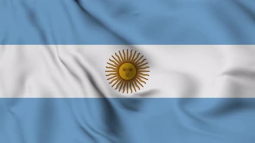 Argentina National Flag Waving Animation