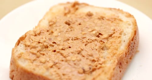 Peanut Butter on Toast on Plate